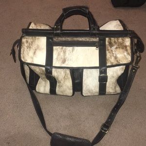 GORGEOUS HANDMADE calf-fur leather overnighter!